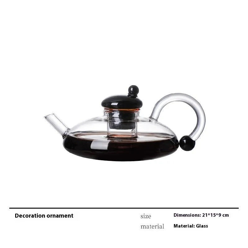 Glass wine accessory set with ice bucket, plates, whisky bottles and stainless steel ornaments in modern simple style