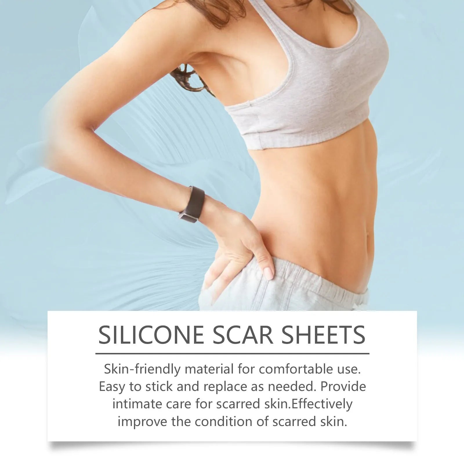 Skin Smooth clear silicone scar paster roll measuring 10cm by 20cm for scar treatment