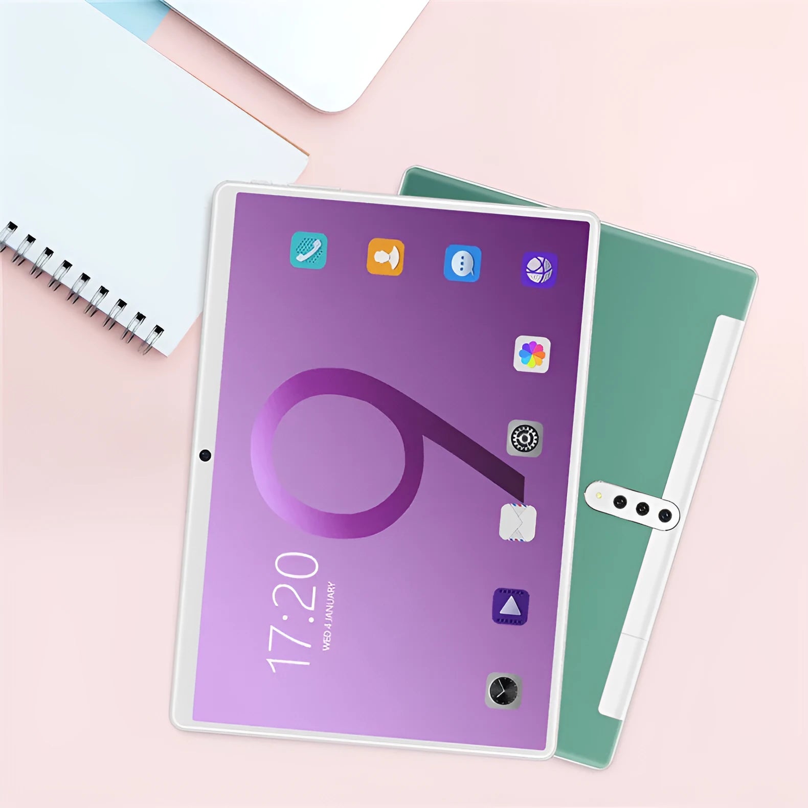 T10W Android tablet with 10.1-inch IPS screen, detachable keyboard, and GPS navigation feature