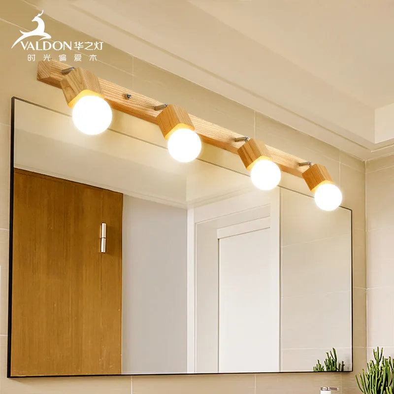 24cm white plastic LED wall lamp with integrated mirror cabinet
