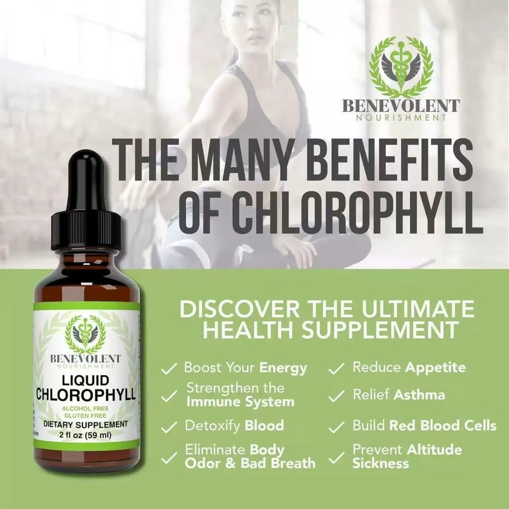 60ml bottle of natural chlorophyll drops for adult body odour care supplement