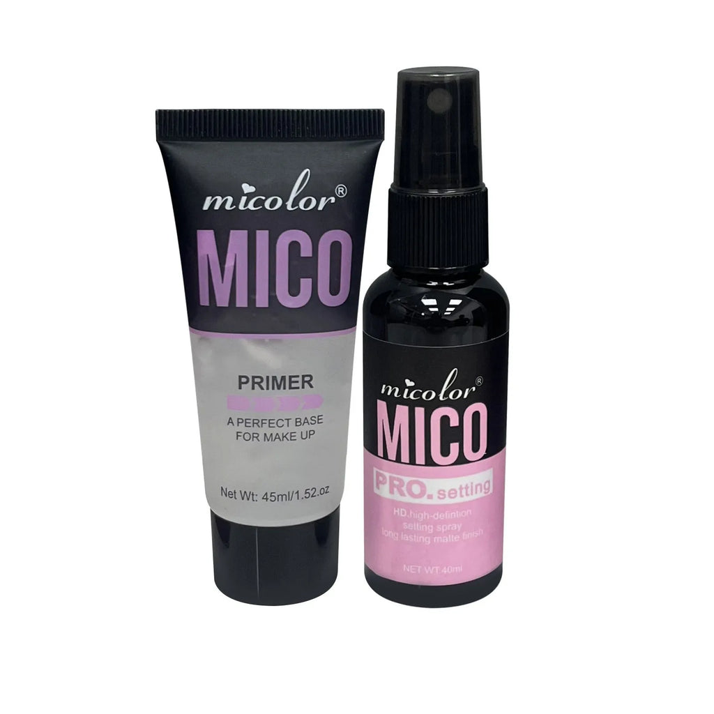 Makeup primer and finishing spray set with 45ml pre makeup lotion and 40ml final sealer spray