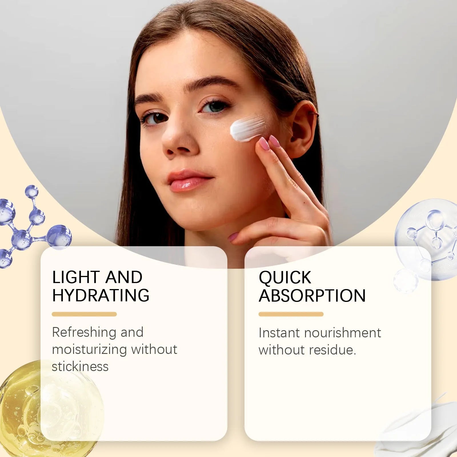 Tube of mild moisturizing protective cream 50g with titanium dioxide and hyaluronic acid