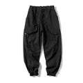 Cotton tapered casual pants with large pocket in Japanese retro style