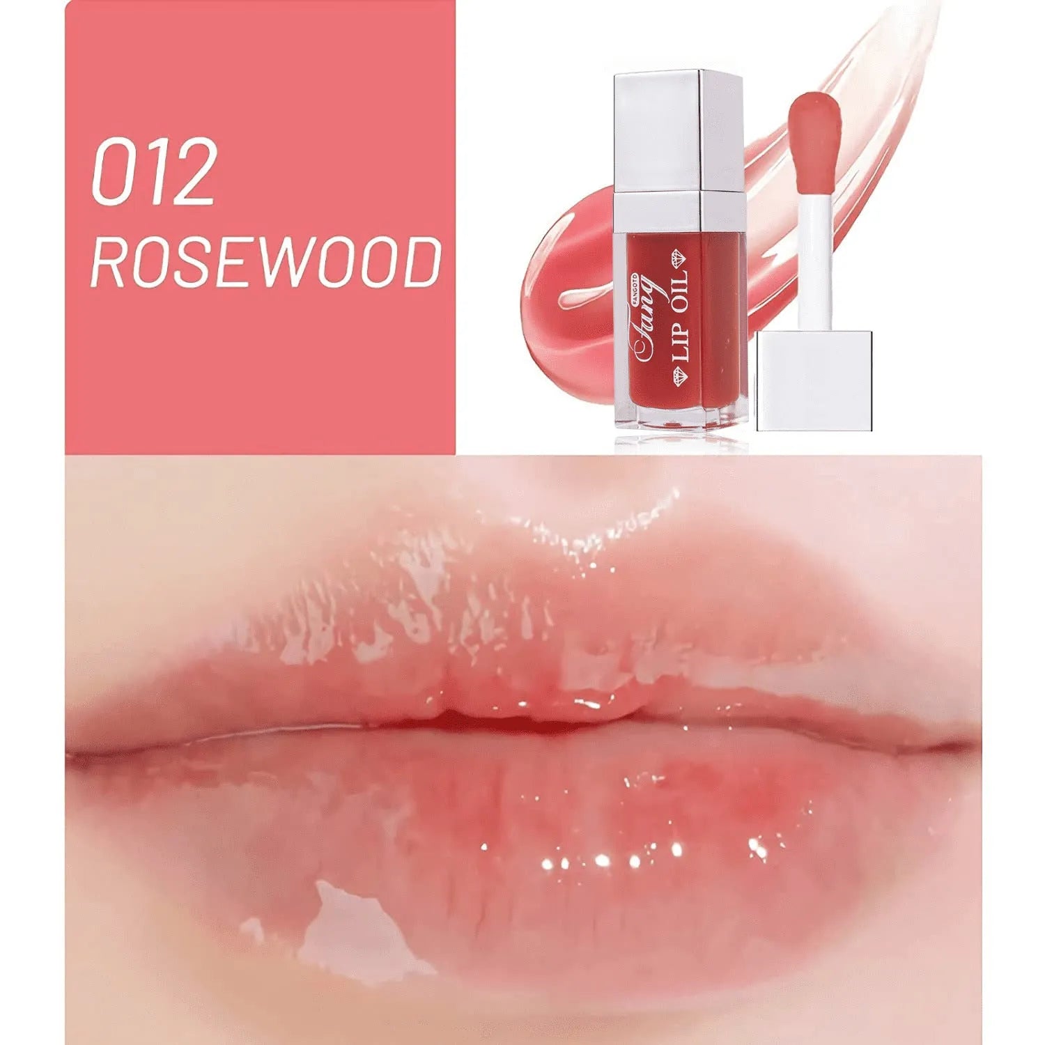 Five colour options of moisturising lip gloss with repairing effects for lips