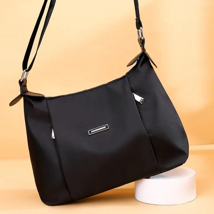 Oxford cloth women's crossbody shoulder bag, horizontal square shape, single strap, available in red, purple, blue, black
