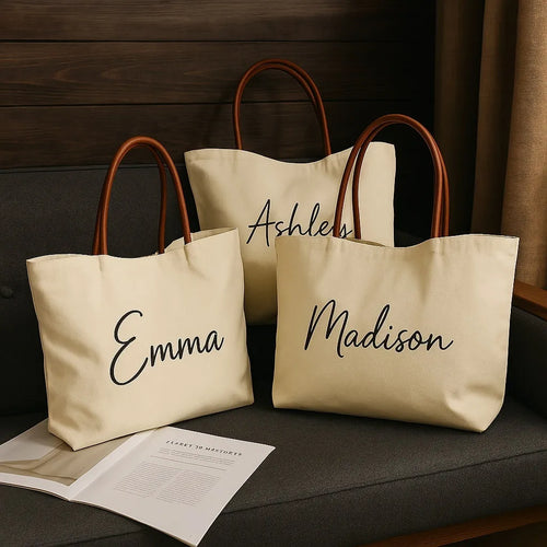 Natural cotton canvas tote bag with 40cm width for shopping and everyday carrying