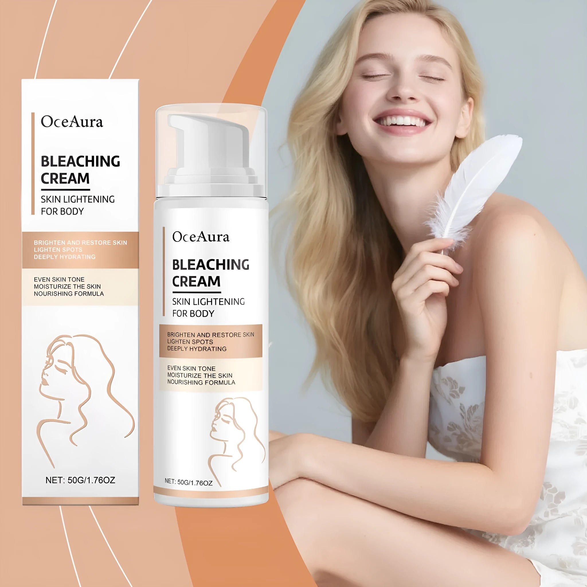 Daily moisturising body lotion 50g non-sticky hydrating formula in white tube for all skin types