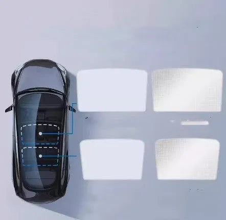 Ice crystal pattern skylight sun visor with silver tape material for vehicle temperature control