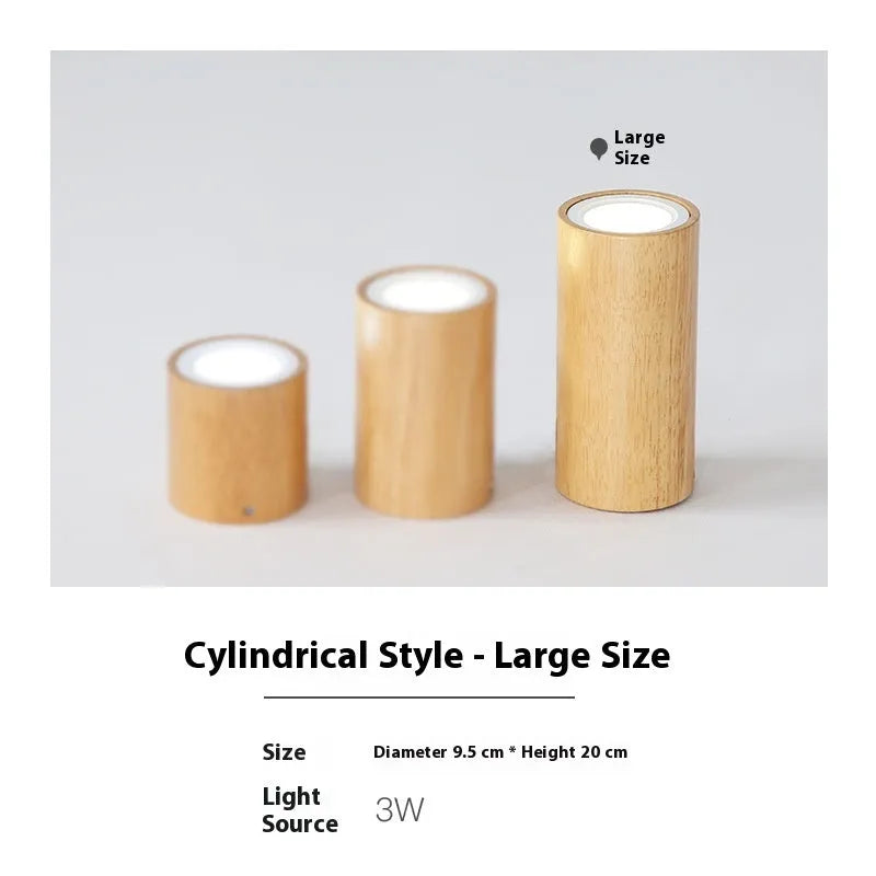 Modern round and square solid wood surface mount downlight for corridor or balcony.