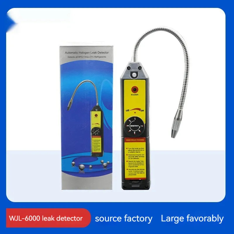 WJL-6000 electronic halogen leak detector with extended probe for automotive refrigerant detection