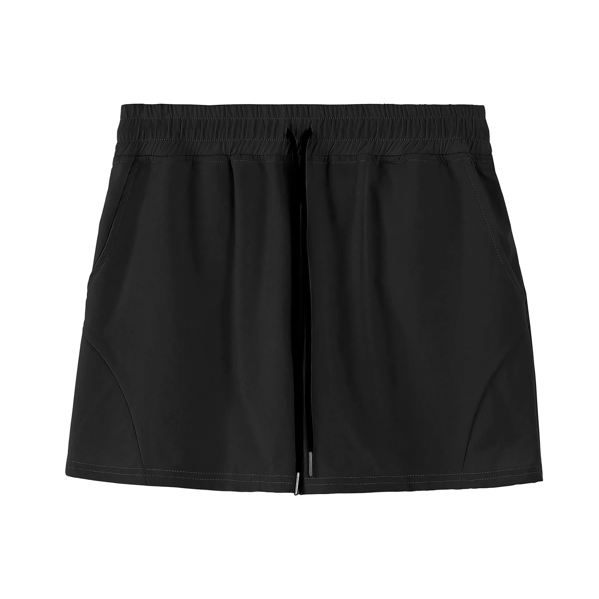 Men's lightweight polyester basketball shorts in grey, shown for summer sports wear.