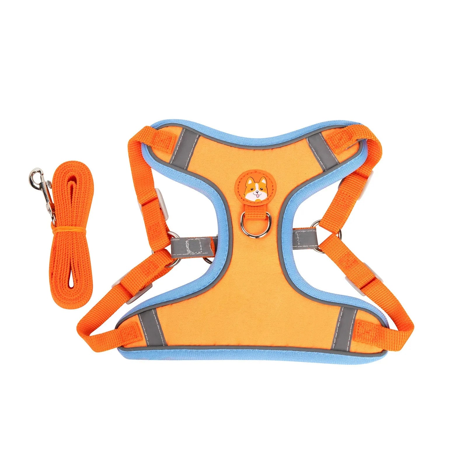 Adjustable dog harness with haulage rope and anti-breaking vest in multiple colours