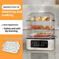 28 litre capacity electric kitchen steamer with stainless steel rack and automatic measuring function