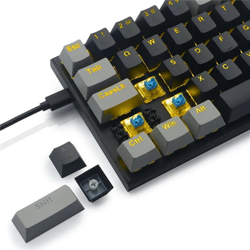 Z11 aluminium alloy mechanical keyboard replacement keycaps set in black and grey colours
