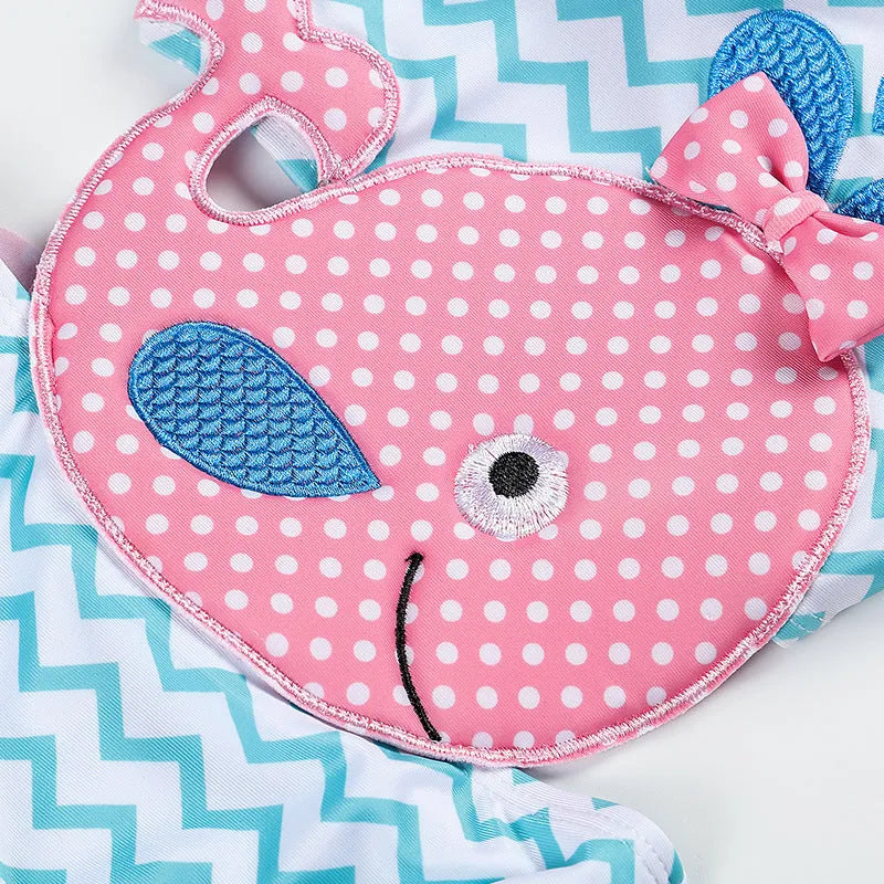 Baby girls watermelon printed one-piece swimsuit in pink with watermelon pattern, polyester, sizes 12M to 8T