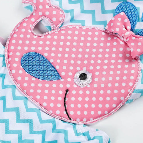 Baby girls watermelon printed one-piece swimsuit in pink with watermelon pattern, polyester, sizes 12M to 8T