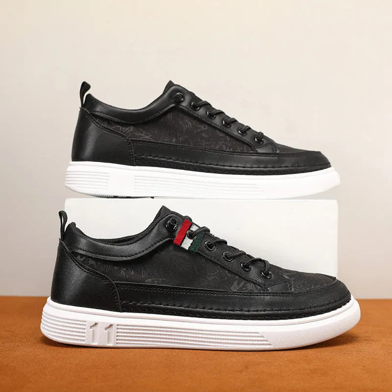 Men's grey high-cut casual sneakers with a bandage dress style, round toe, and a PU upper.