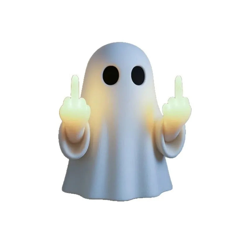 White plastic ghost statue night lamp with modern design for Halloween decoration
