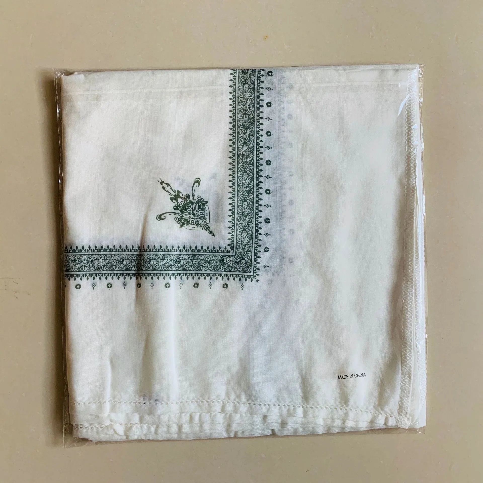 Printed square polyester scarf in six colour options measuring 138cm x 138cm