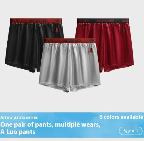 Men's solid colour boxer briefs in black, shown with mid-waist design.