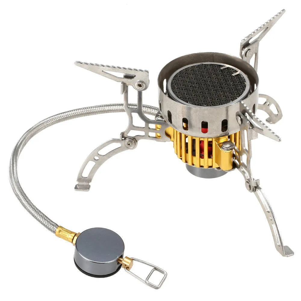 Folding camping stove head with 3500W infrared burner, stainless steel, copper and alluminium, in plastic box