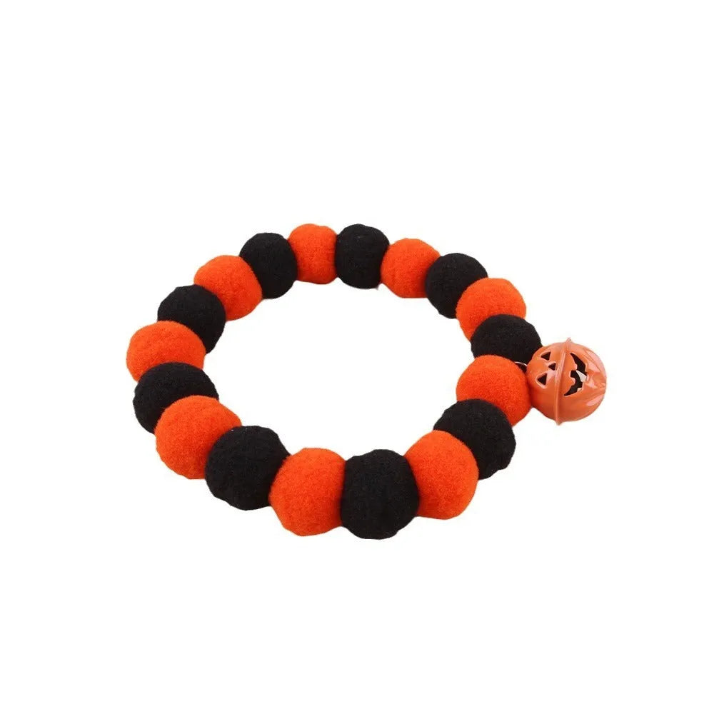 Orange Halloween pumpkin cat collar with breakaway buckle in three sizes for kittens
