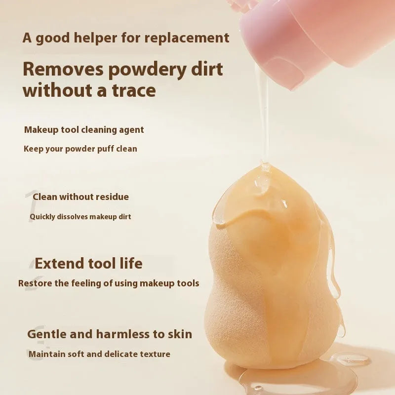 Makeup brush cleaning kit with detergent bottle and no-rinse spray bottle