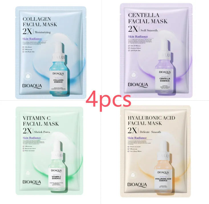 Single collagen facial sheet mask with 30g of clear gel on white background.