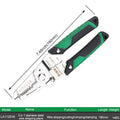 Stainless steel wire stripper with straight handle, ABS grips, and seven stripping ports for 0.8-3.2mm cables
