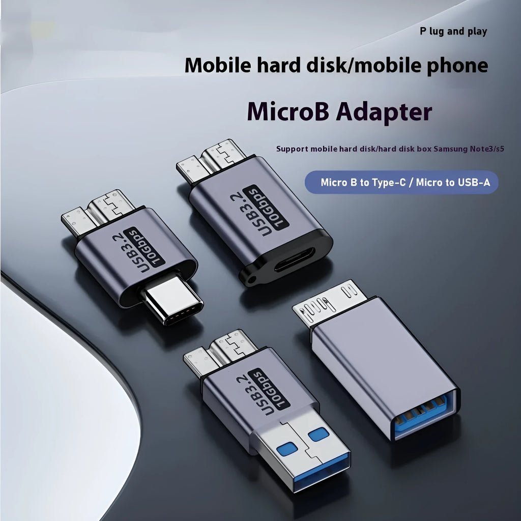 USB-A male to Micro-B female adapter for hard drives and phones