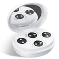 White wireless red light EMS eye and facial massager device for home beauty care