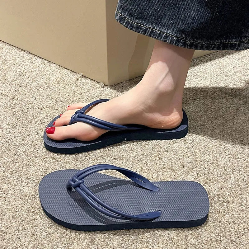 Women's casual flip flops with PVC non-slip sole in multiple colour options