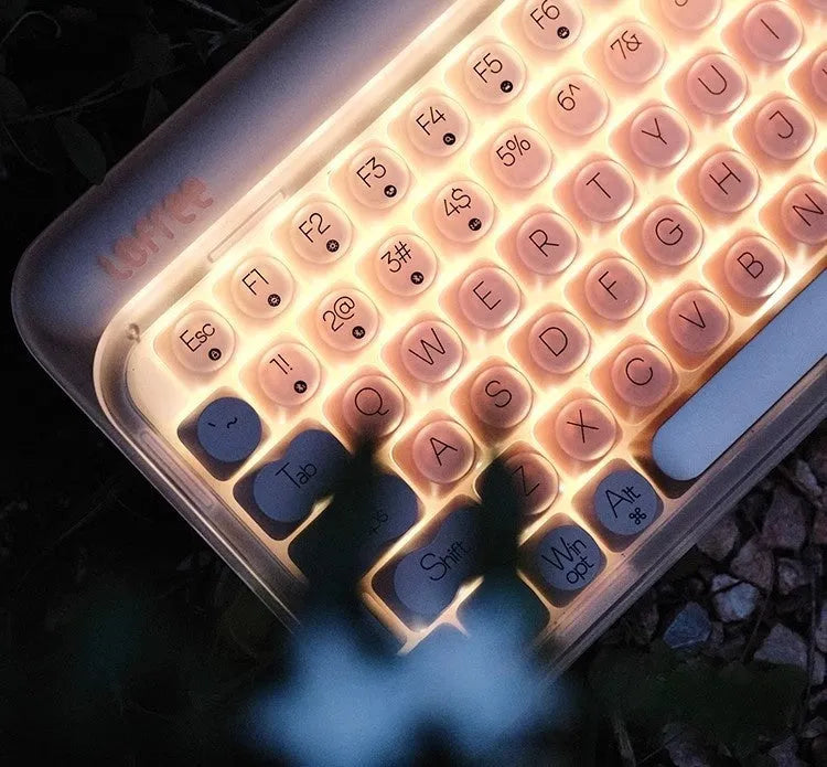 Wireless mechanical keyboard bundle with mouse, pickup light, and calculator in liquid foundation colour