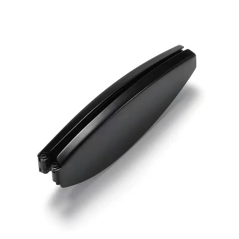 Folding presbyopic glasses in black retro frame showing folded and open positions