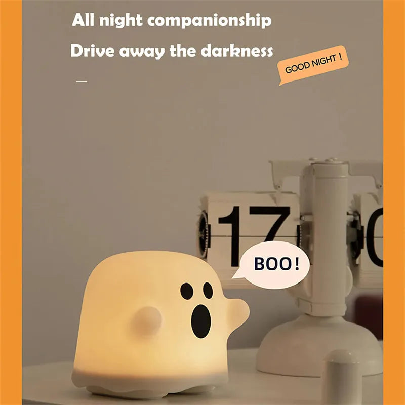 Soft silicone USB rechargeable night light with touch sensor base