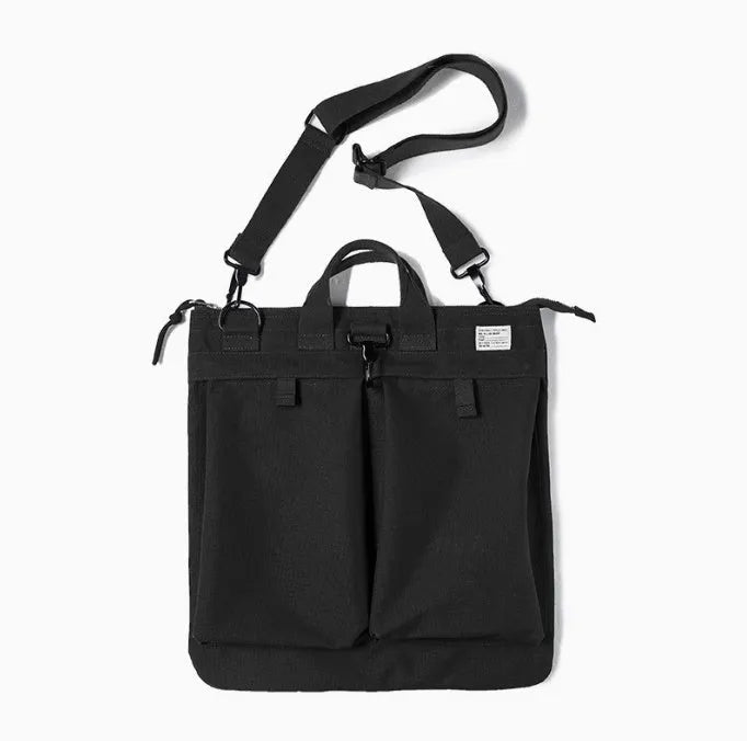 Marden Tooling medium canvas messenger bag in military green with crossbody strap and hard handle