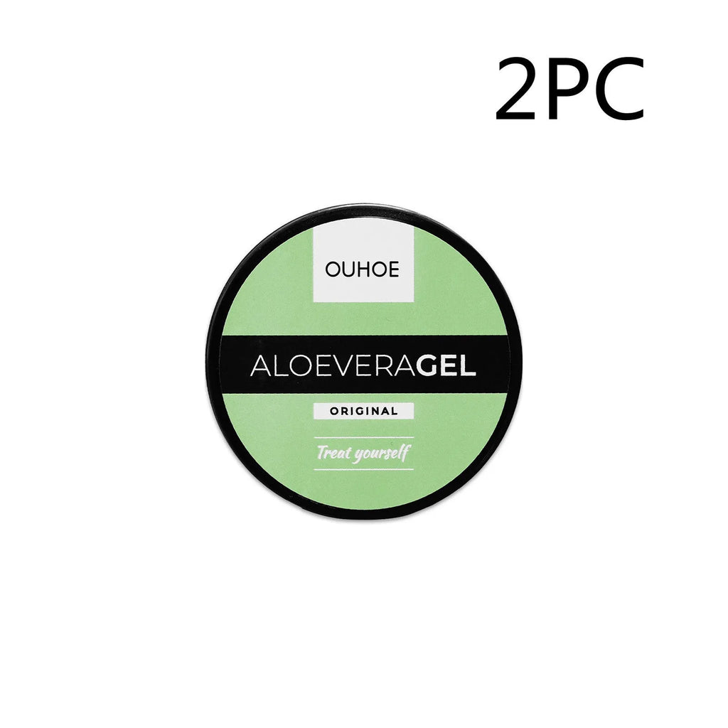 Tanning cream tube and aloe vera gel jar combination set for summer tanning and after sun care