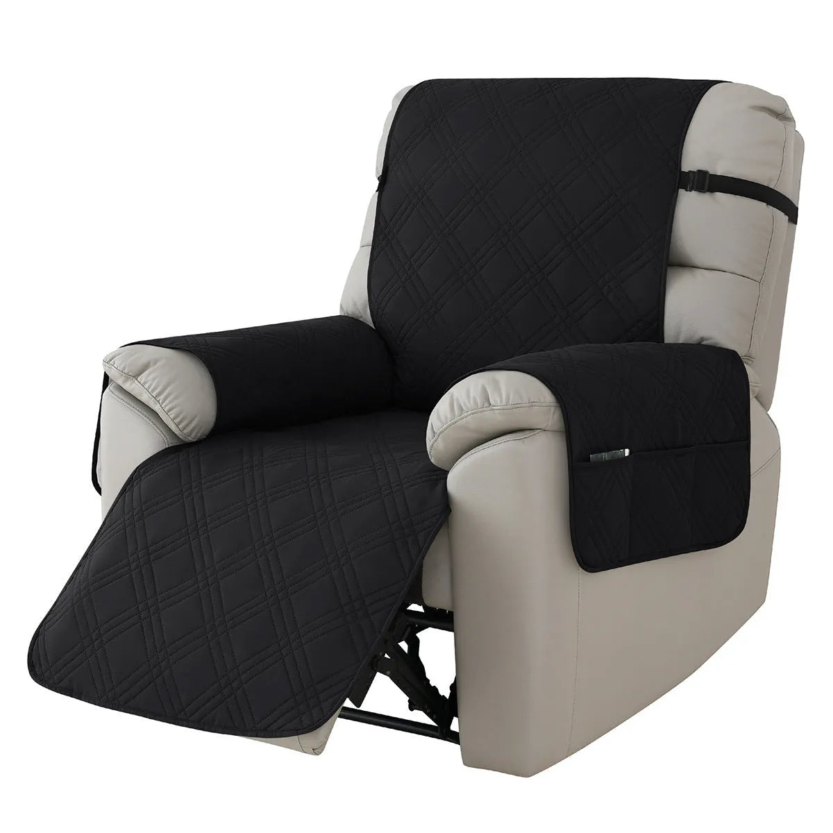 Waterproof quilted sofa cover for Chivas massage chair in burgundy colour, American country style
