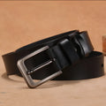 Fashion square head needle buckle jeans strap in black or brown, showing alloy buckle and casual belt.