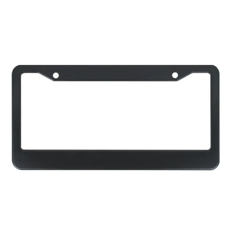 Aluminium license plate frame for American cars in black finish with round mounting holes