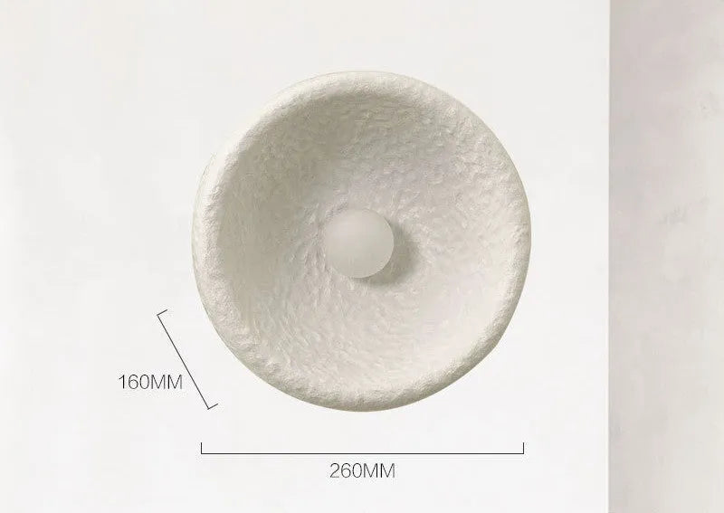 Japanese minimalist wall lamp with resin shade in 20cm, 26cm, and 32cm diameter options