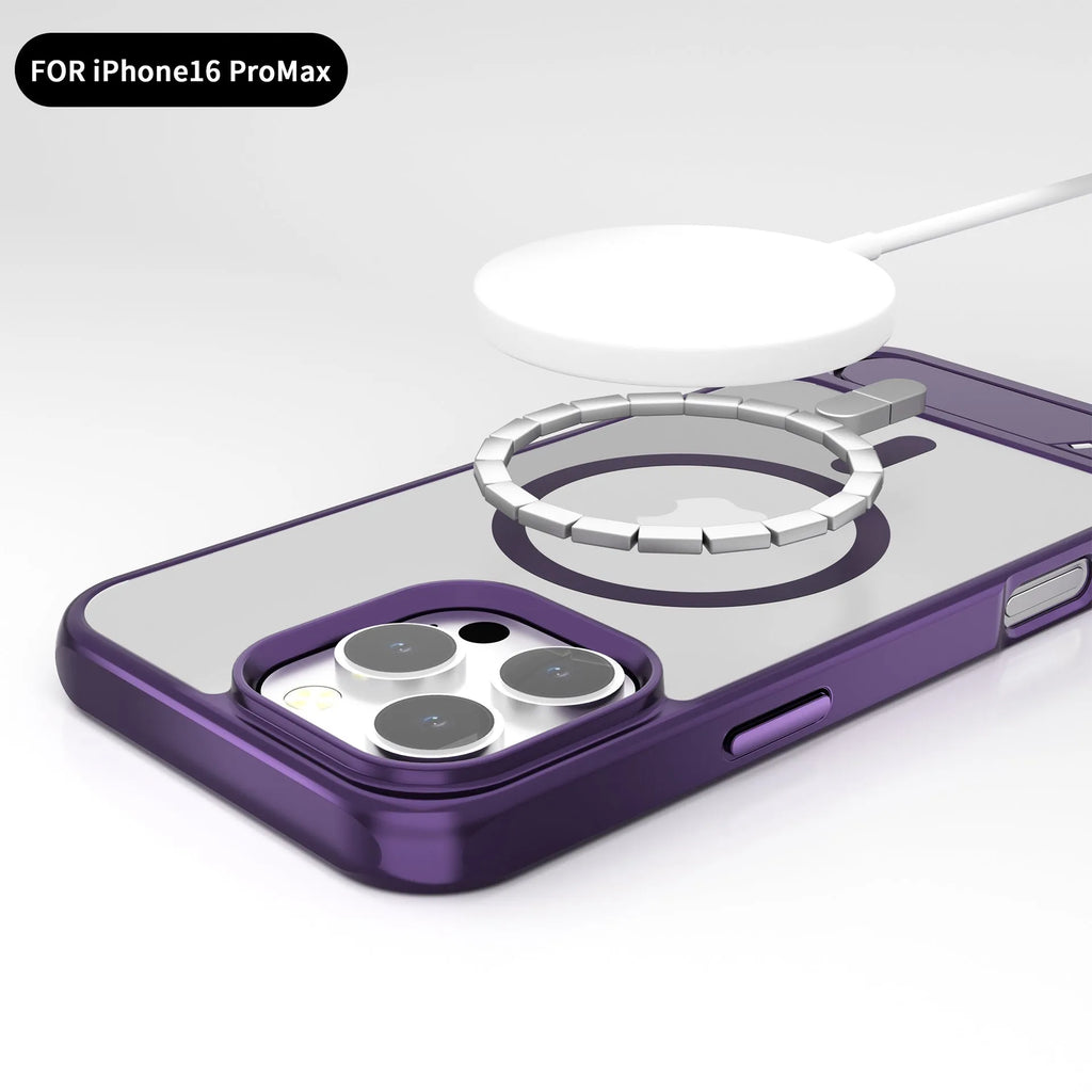 Metallic paint magnetic phone case for iPhone with TPU PC metal construction in wine red colour