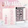 Acrylic iPad protective case with pen slot in ballet strap colour, compatible with multiple iPad sizes