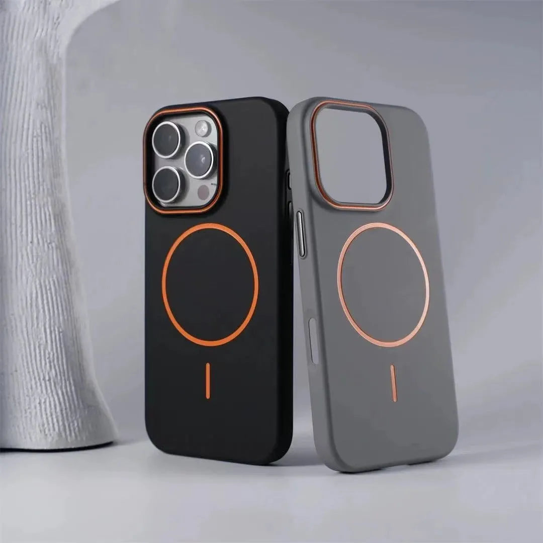iPhone 16 frosted PC magnetic phone case with invisible bracket, black colour, hard shell protective sleeve for Apple iPhone 16 series