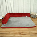 Corduroy bolster dog bed with high-density sponge filling and non-slip base in grey colour