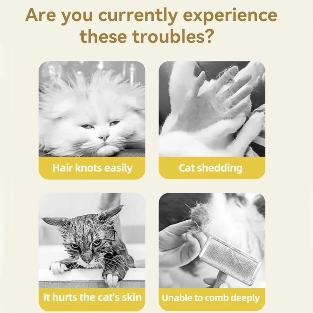 Green rechargeable cat steam brush with silicone bristles and ergonomic handle on white background