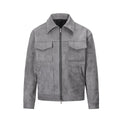 Slim fit men's jacket with a thickened zipper and large pockets in camel colour