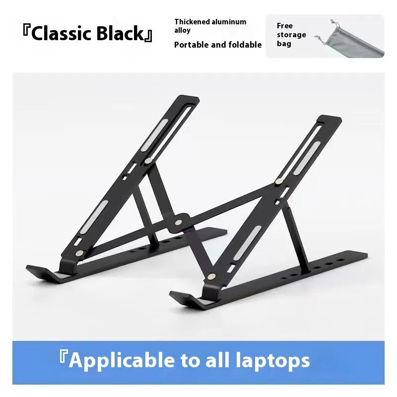 Aluminium alloy three-fork laptop cooling stand with adjustable lifting type in silver