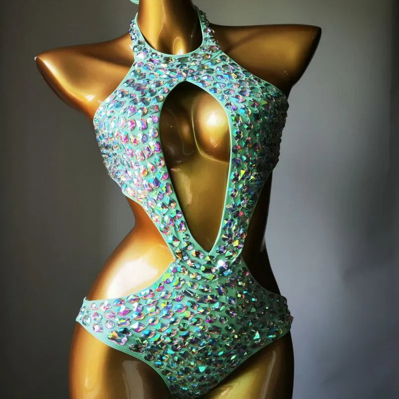 Mesh diamond pattern one-piece swimsuit for women in multiple colour options